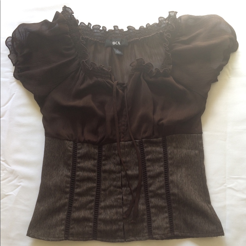 BCX Corset Brown Top